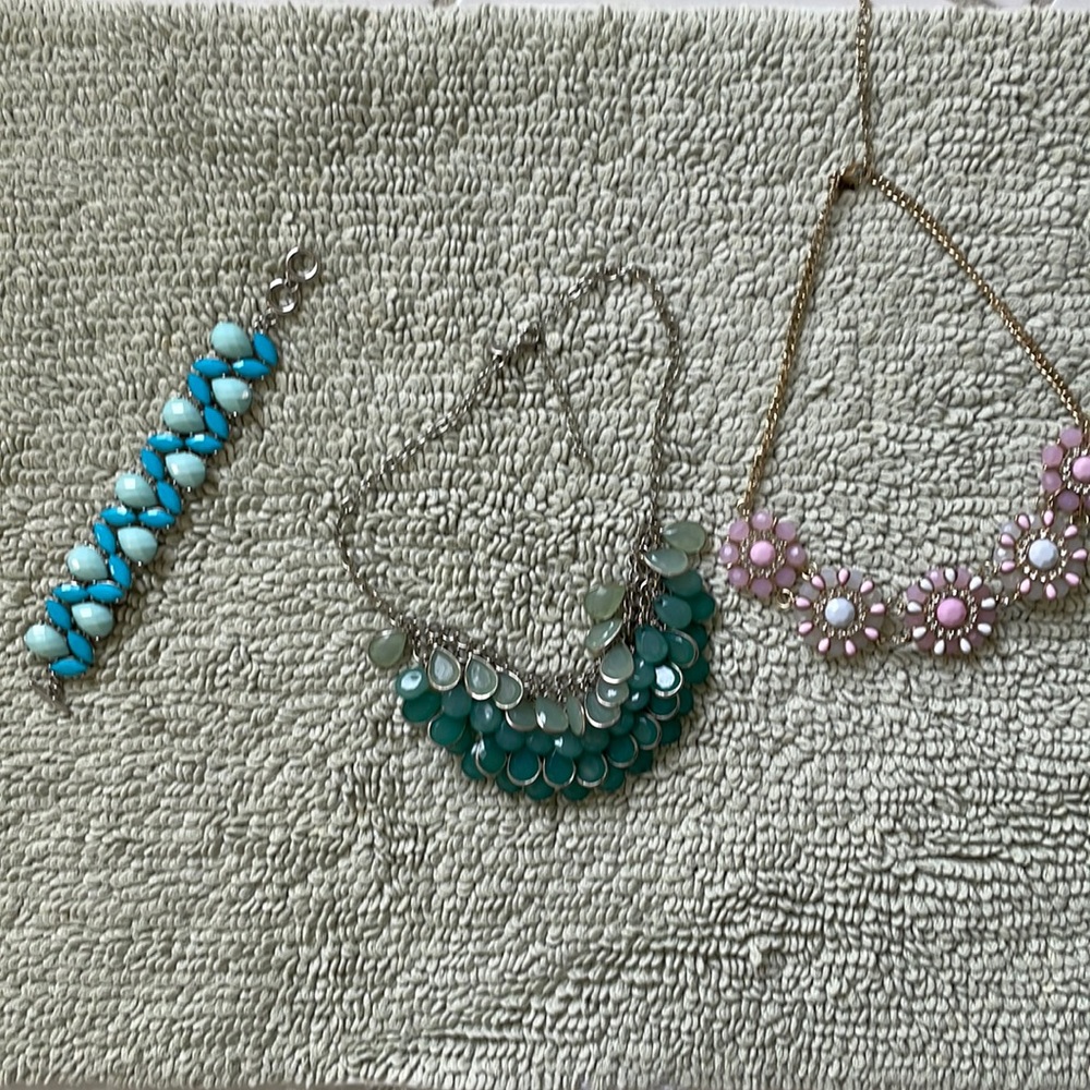 Lot of two necklaces and one bracelet